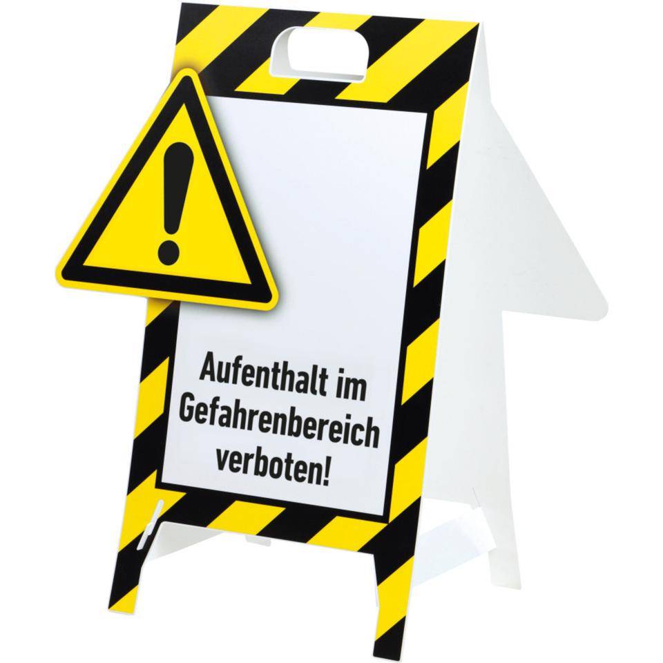 Warnaufsteller 3D-Optik, ...Gefahrenbereich verboten, Kunststoff, 480x650mm, 300g