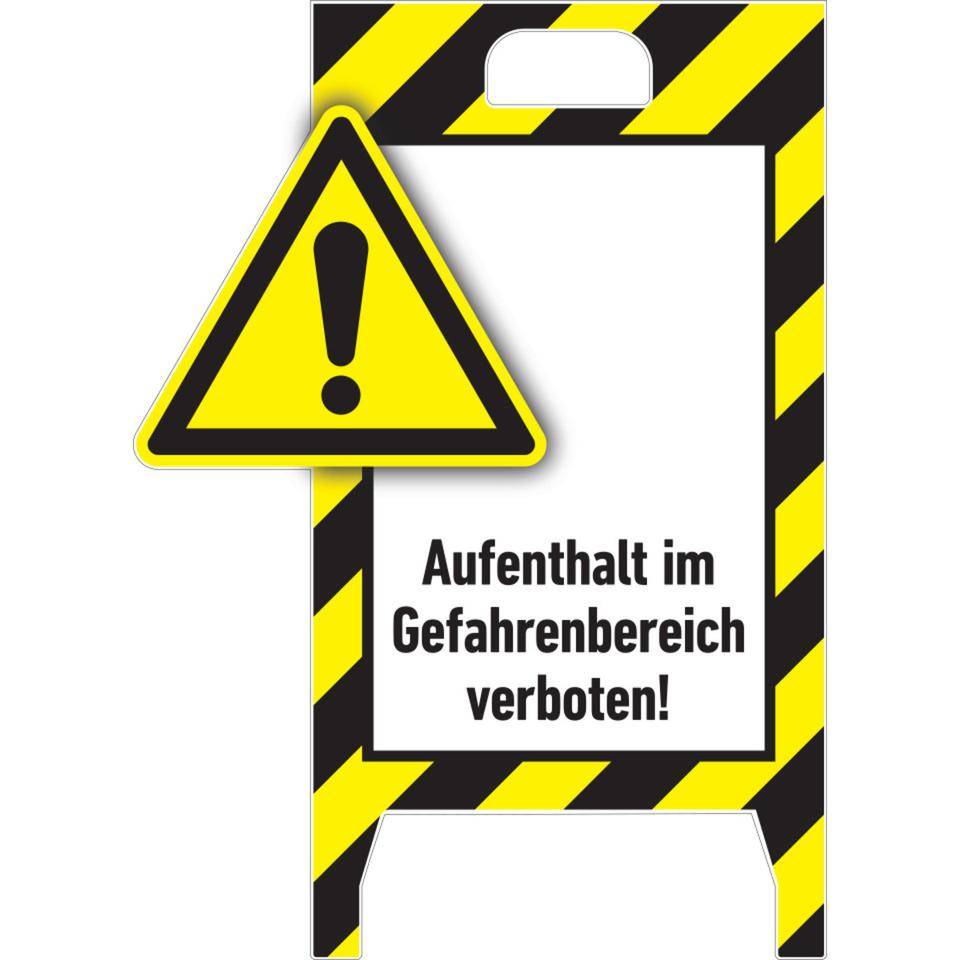Warnaufsteller 3D-Optik, ...Gefahrenbereich verboten, Kunststoff, 480x650mm, 300g
