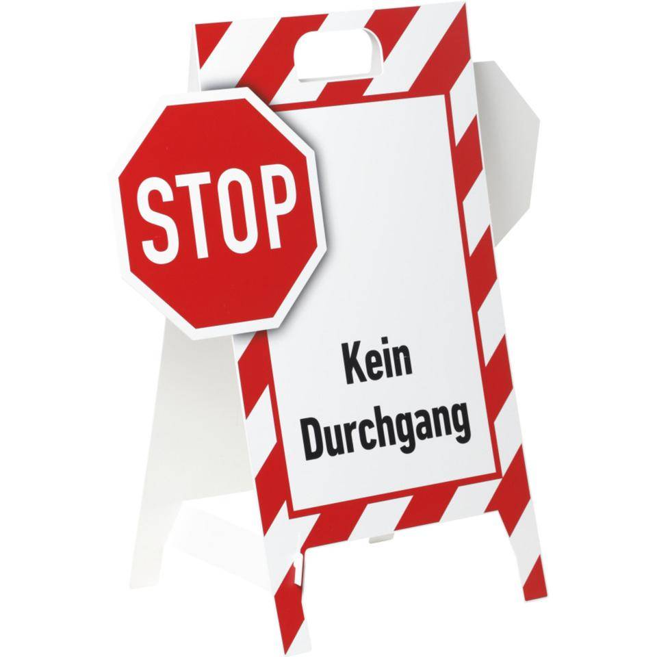 Verbotaufsteller Stop! Hier kein Durchgang!, 3D-Optik, Kunststoff, 480x650mm, 300g