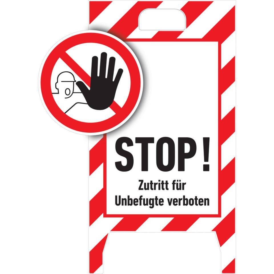 Verbotaufsteller 3D-Optik, ..für Unbefugte verboten, Kunststoff,480x650mm, 300g