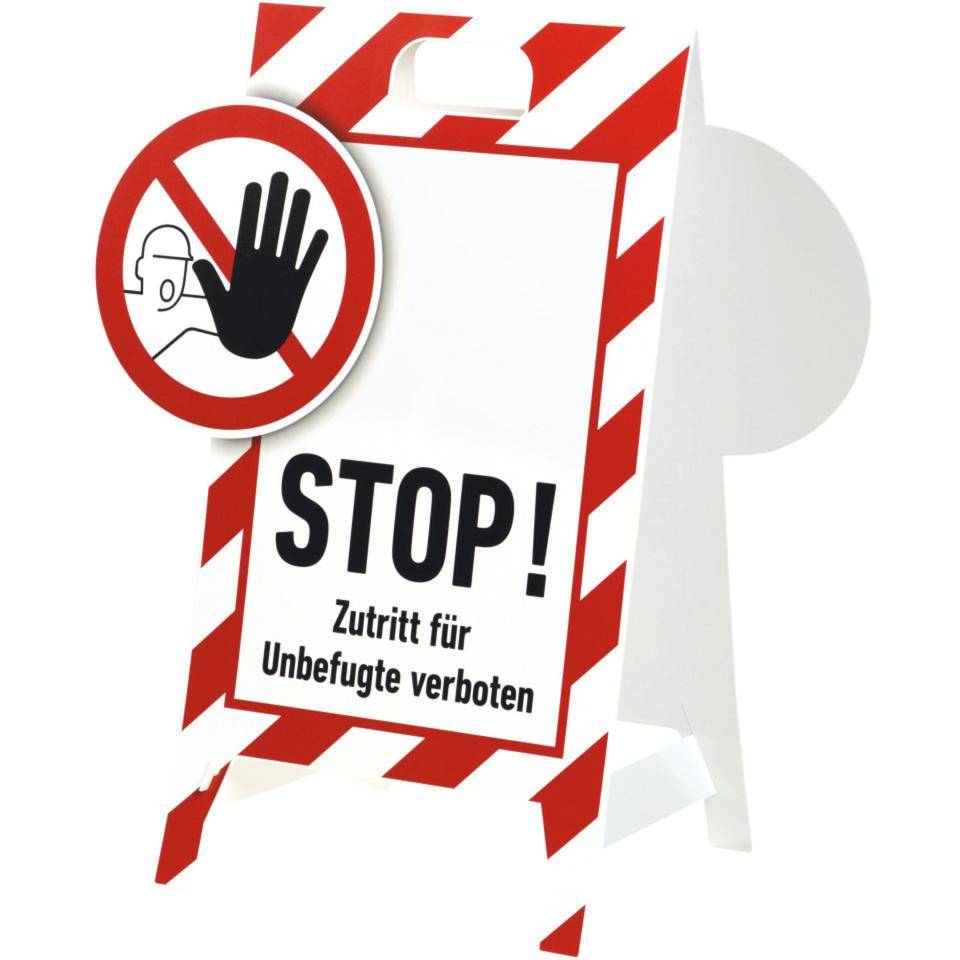 Verbotaufsteller 3D-Optik, ..für Unbefugte verboten, Kunststoff,480x650mm, 300g