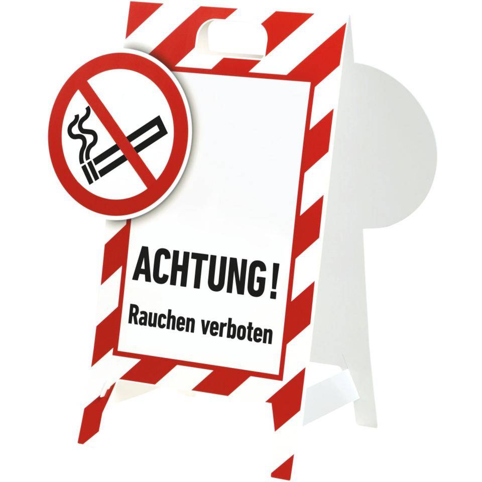 Verbotaufsteller 3D-Optik, ACHTUNG! Rauchen verboten, Kunststoff, 480x650mm, 300g