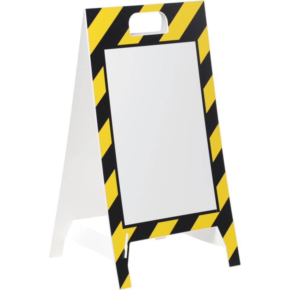 Aufsteller, blanko, z.Selbstbekleben/Selbstbeschriften, gelb/schwarz, 350x650mm