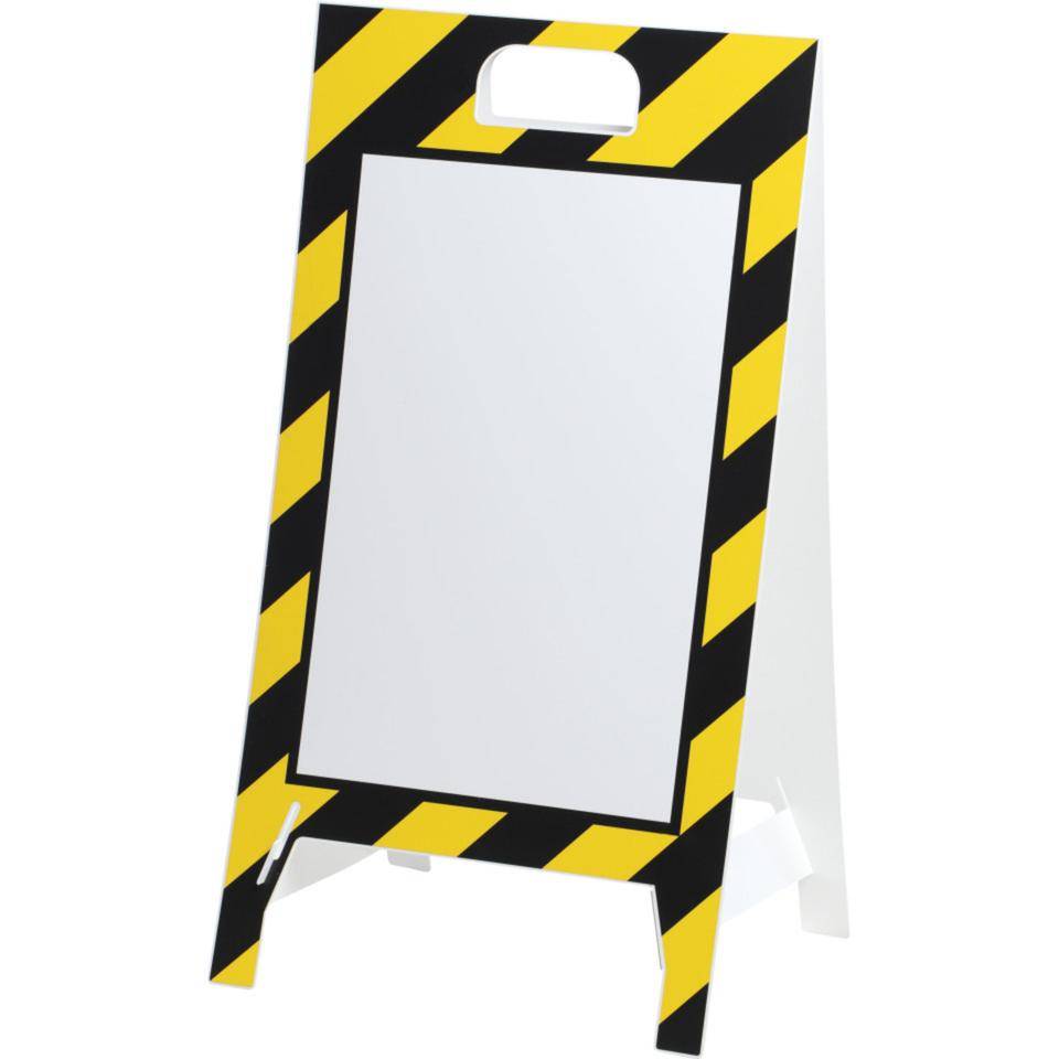 Aufsteller, blanko, z.Selbstbekleben/Selbstbeschriften, gelb/schwarz, 350x650mm