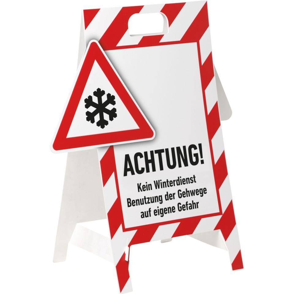 Hinweisaufsteller 3D-Optik, Kein Winterdienst, rot/weiß, Kunststoff, 480x650mm, 300g