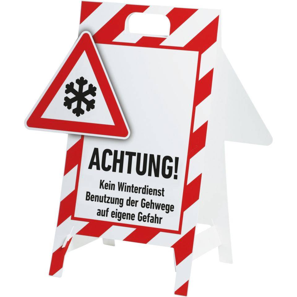 Hinweisaufsteller 3D-Optik, Kein Winterdienst, rot/weiß, Kunststoff, 480x650mm, 300g