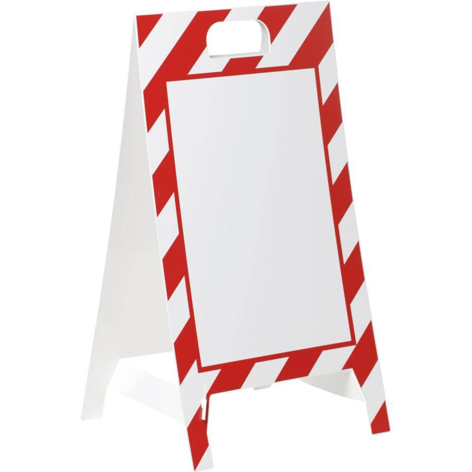 Aufsteller, blanko, zum Selbstbekleben/Selbstbeschriften, rot/weiß, 350x650mm