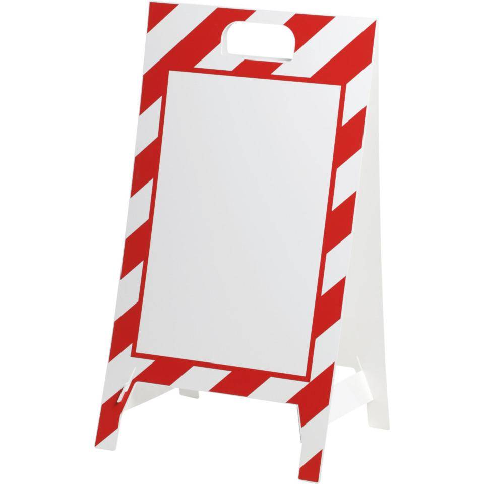 Aufsteller, blanko, zum Selbstbekleben/Selbstbeschriften, rot/weiß, 350x650mm