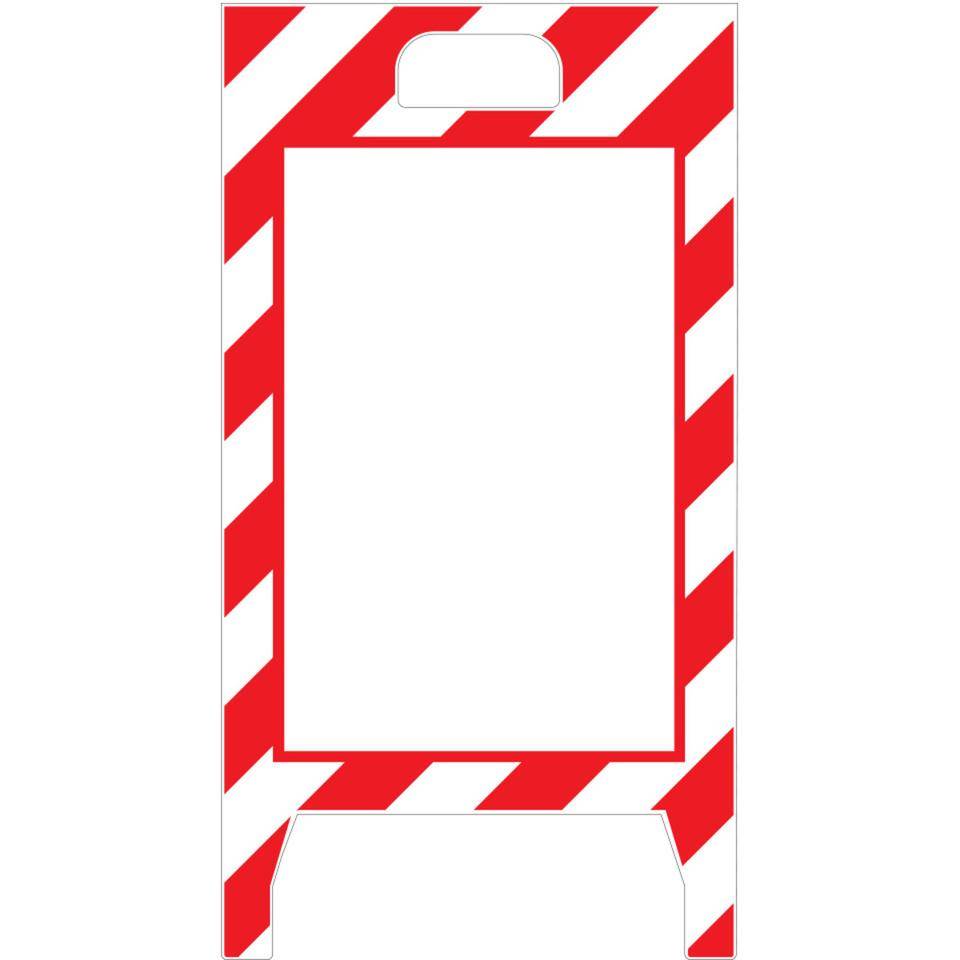 Aufsteller, blanko, zum Selbstbekleben/Selbstbeschriften, rot/weiß, 350x650mm