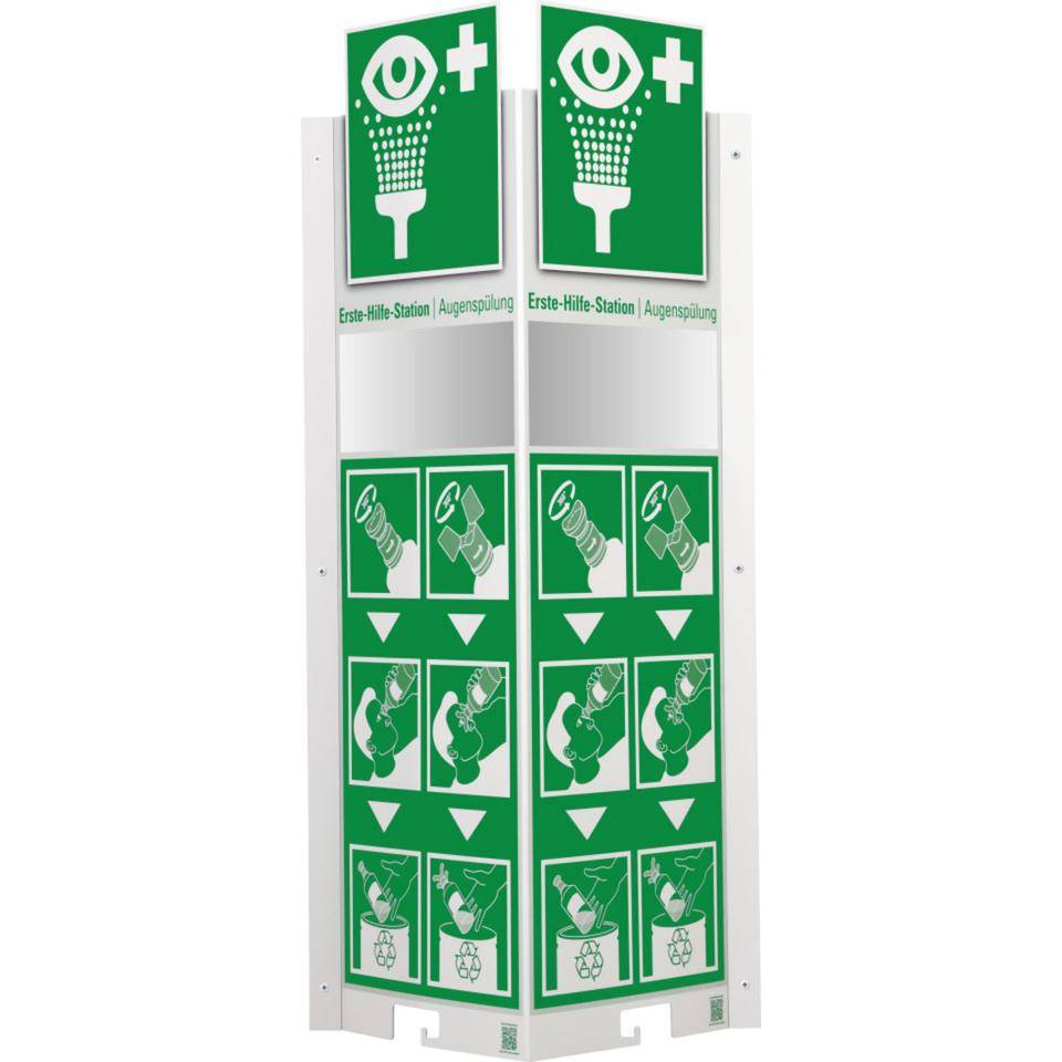 Wand-Augenspülstation BIG, ohne Flasche, grün, Kunststoff, 630x940mm