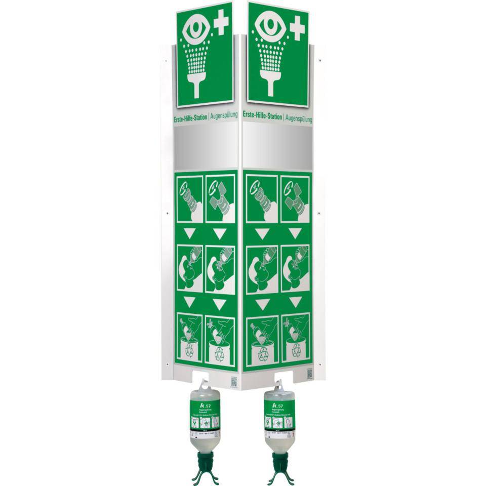 K.57 Wand-Augenspülstation BIG,2 Flaschen DUO à 500 ml,grün,Kunststoff,630x940mm