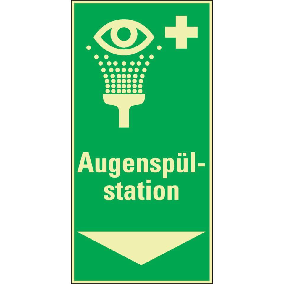 PERMALIGHT® power langnachleuchtend Rettungs-Kombischild Augenspüleinrichtung, ASR/ISO, Kunststoff, 200x400mm