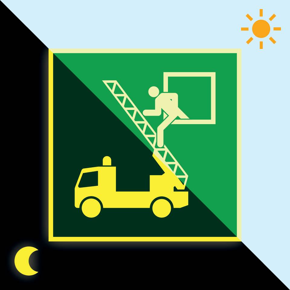 PERMALIGHT® power langnachleuchtend Rettungszeichen Rettungsausstieg, ASR/ISO, Kunststoff, 200x200mm