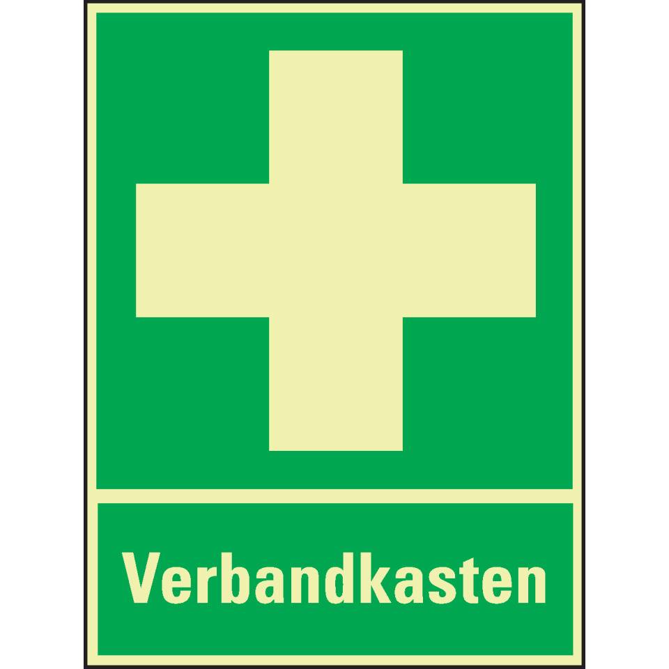 PERMALIGHT® power langnachleuchtend Rettungs-Kombischild Verbandkasten, ASR/ISO, Kunststoff, 300x400mm