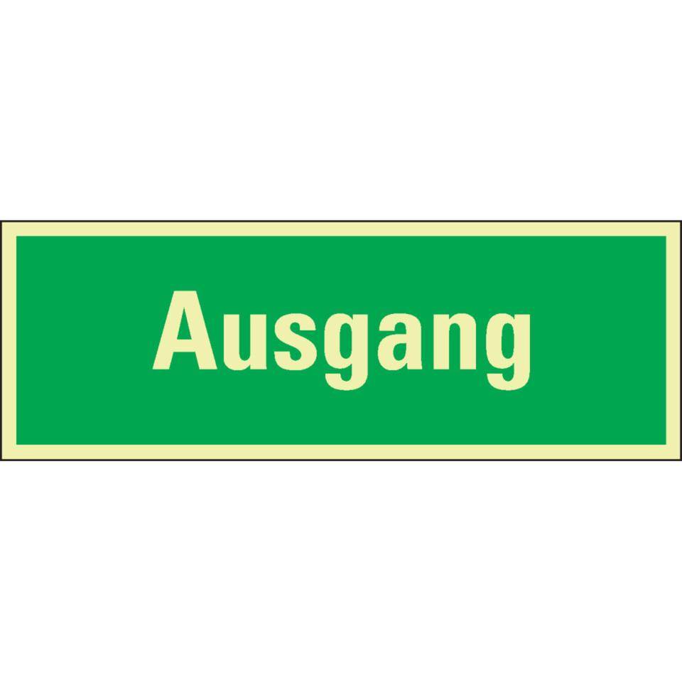 PERMALIGHT® power langnachleuchtend Rettungszeichen Ausgang, praxisbewährt, Folie, 297x105mm