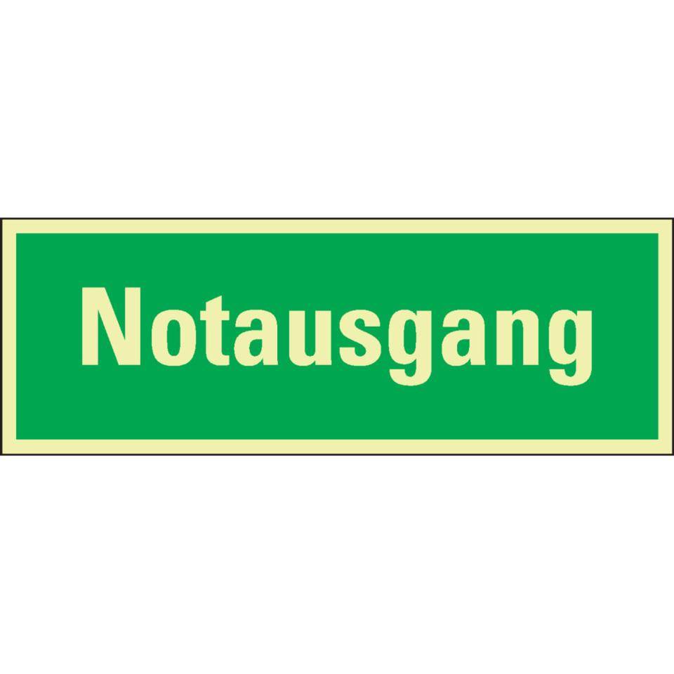 PERMALIGHT® power langnachleuchtend Rettungszeichen Notausgang, praxisbewährt, Folie, 297x105mm