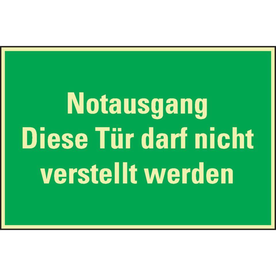 PERMALIGHT® power langnachleuchtend Rettungszeichen Notausgang Tür darf nicht..., pb., Folie, 300x200mm