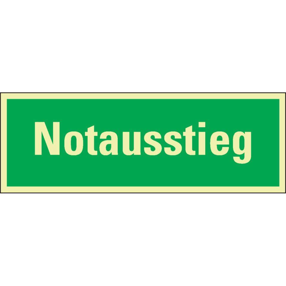 PERMALIGHT® power langnachleuchtend Rettungszeichen Notausstieg,praxisbewährt, Folie, 297x105mm