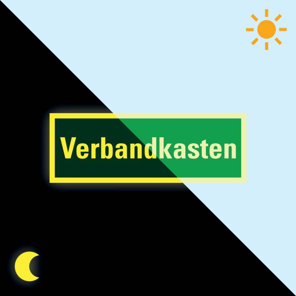 PERMALIGHT® power langnachleuchtend Rettungszeichen Verbandkasten, praxisbewährt, Folie, 297x105mm