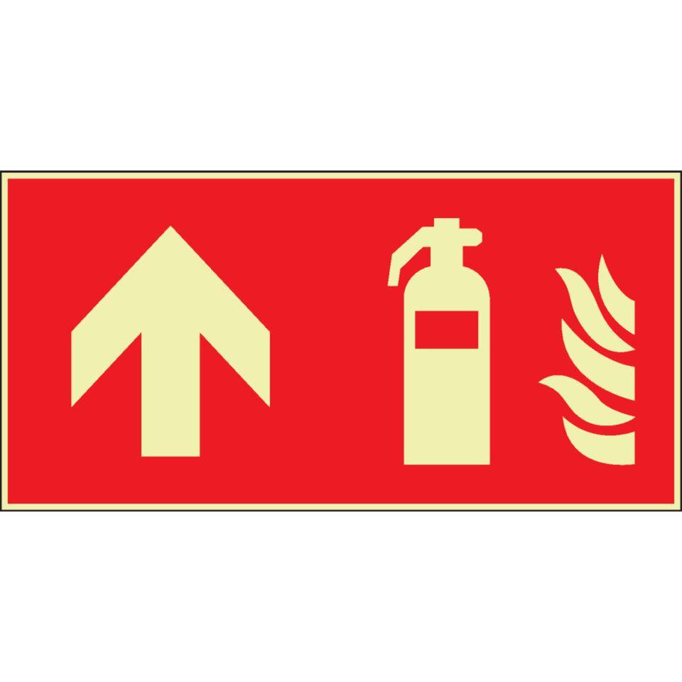 PERMALIGHT® power langnachleuchtend Brandschutzzeichen Feuerlöscher, gerade, ASR/ISO, Kunststoff, 300x150mm
