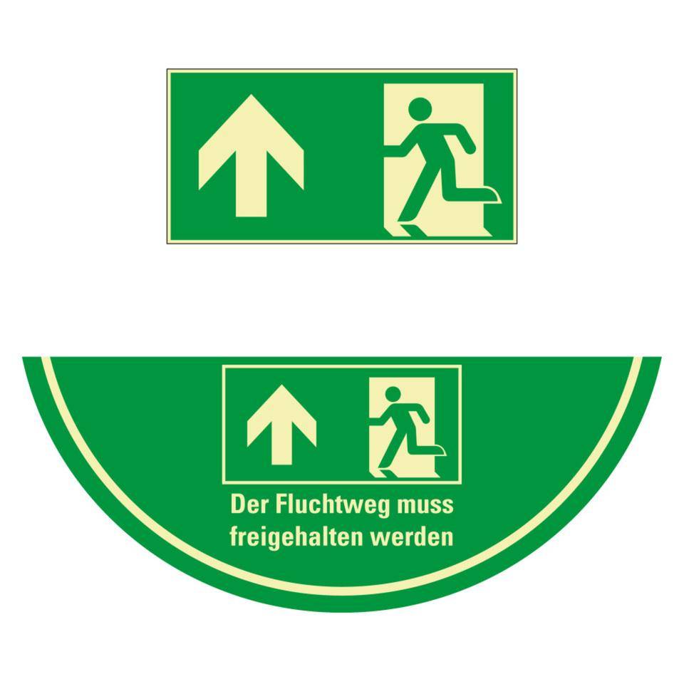 Vorteils-Set PERMALIGHT® power langnachleuchtend Rettungszeichen& Bodenmark. Rettungs- und Fluchtweg