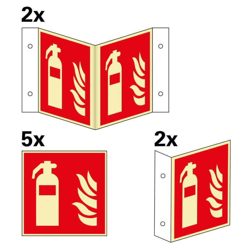 Vorteils-Set PERMALIGHT® power langnachleuchtend Feuerlöscherbeschilderung, ASR/ISO