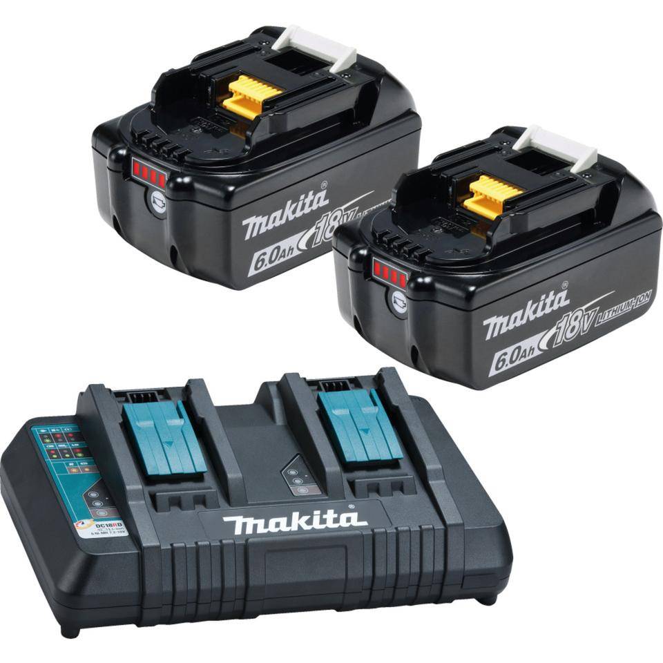 Makita Doppel-Schnellladegerät DC18RD, mit 2 Akkus-BL 1860B (6Ah)