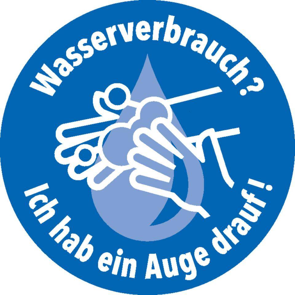 Klimalabel Wasserverbrauch? - Ich hab ein Auge drauf!, Folie, Ø 100mm
