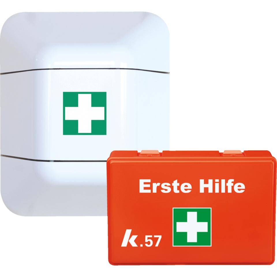 Vorteils-Set Erste-Hilfe Kasten DIN 13157, mit Aufbewahrungsschrank, weiß