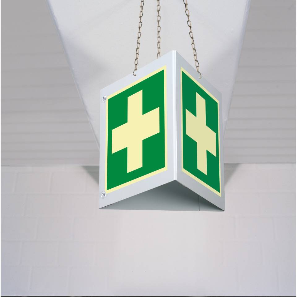 PERMALIGHT® power langnachleuchtend Triarama-Set Erste Hilfe, ASR/ISO, 3seitig, Kunststoff, 250x250mm