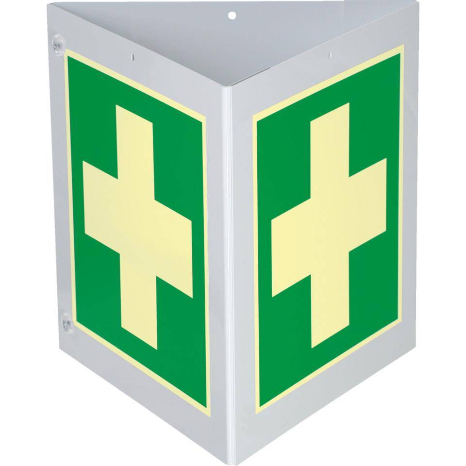 PERMALIGHT® power langnachleuchtend Triarama-Set Erste Hilfe, ASR/ISO, 3seitig, Kunststoff, 250x250mm