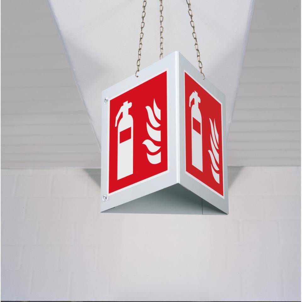 Triarama-Set Feuerlöscher, ASR/ISO, 3seitig, Kunststoff, 250x250mm