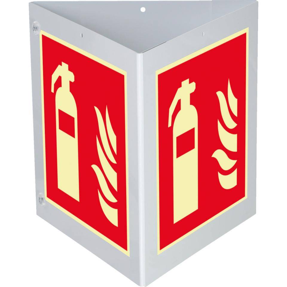 PERMALIGHT® power langnachleuchtend Triarama-Set Feuerlöscher, ASR/ISO, 3seitig, Kunststoff, 250x250mm