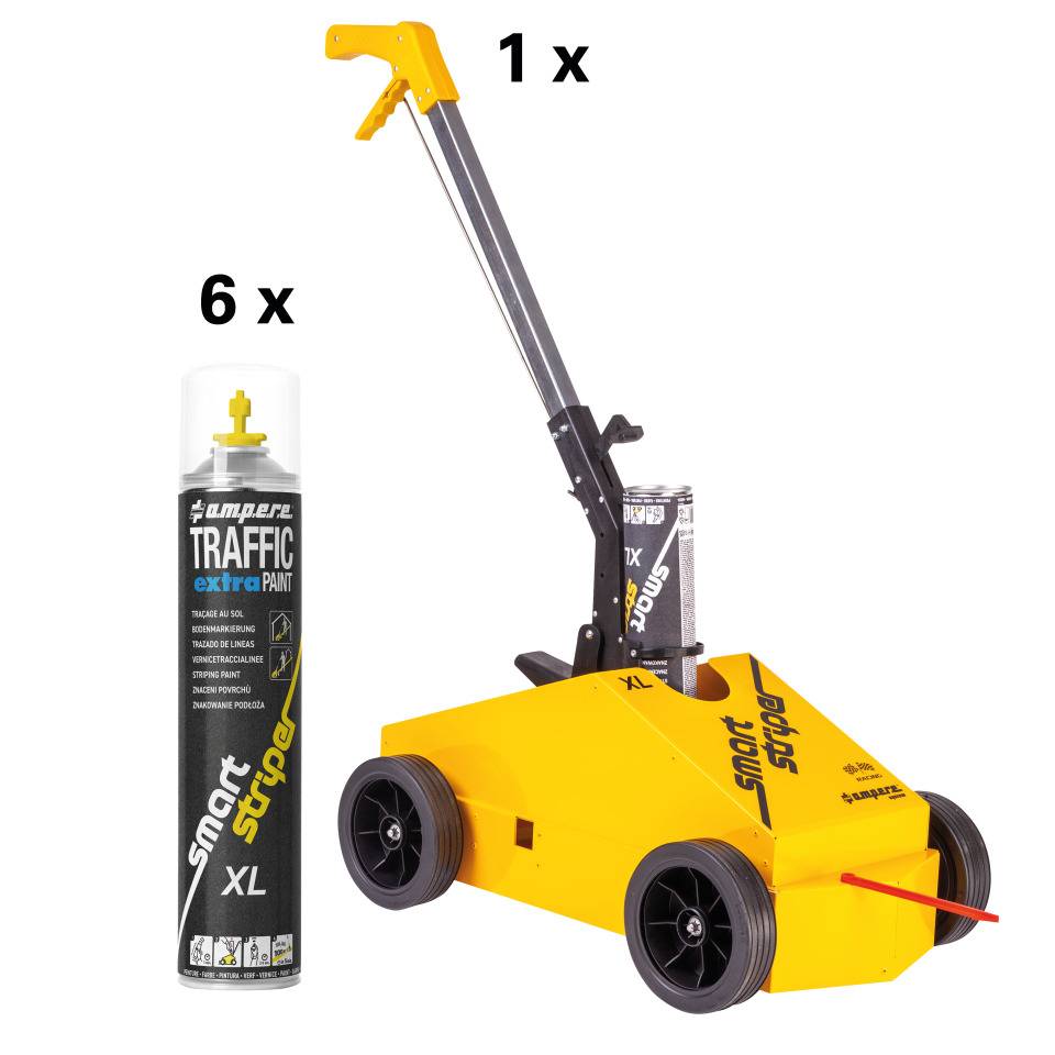 Vorteils-Set A.M.P.E.R.E. Smart Striper XL, inkl. 6x TRAFFIC extra Paint, gelb