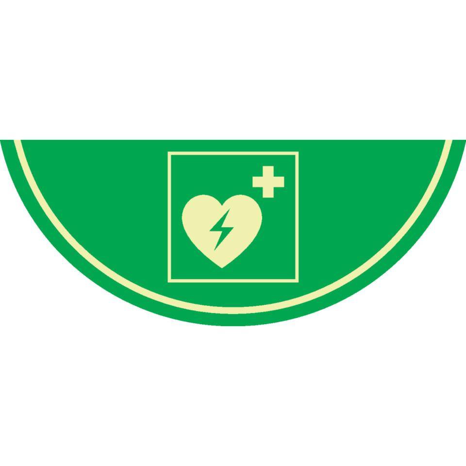 PERMALIGHT® power langnachleuchtend Bodenmarkierung Defibrillator, R10, Bodenmarkierungsfarbe, 750x300mm