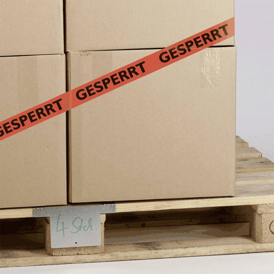 Klebeband GESPERRT, rot/schwarz, Polypropylen, selbstklebend, 50mm, 6 Rolle/VE