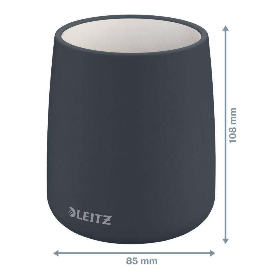 LEITZ Cosy Stifteköcher, samtgrau, Durchmesser: 85mm, Höhe: 108mm