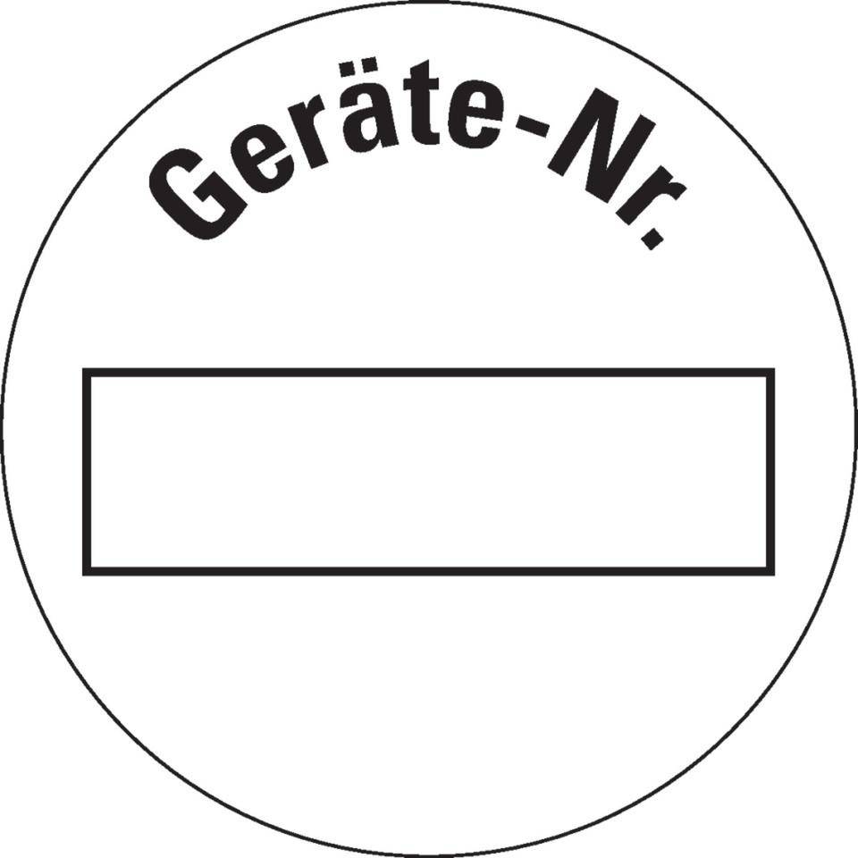 Inventaretikett Geräte-Nr., weiß, Cellulose-Folie, selbstklebend, Ø 30mm, 18/Bogen