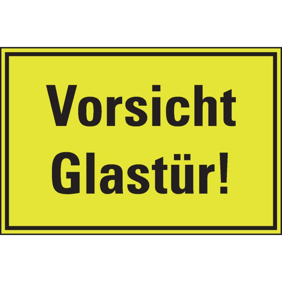 PERMALIGHT® power langnachleuchtend Türhinweisschild Vorsicht Glastür!, Folie, fluoreszierend, 300x200mm