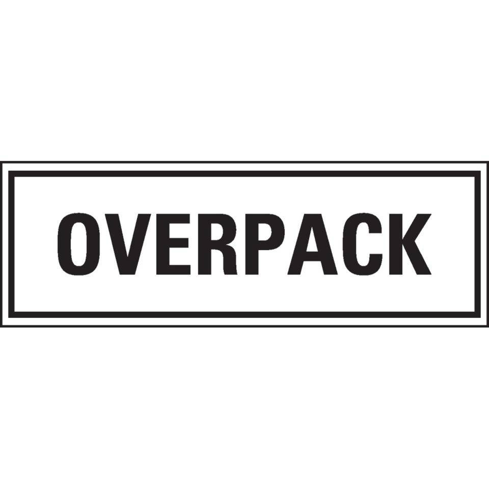 Verpackungskennzeichen OVERPACK, Cellulose-Folie, selbstklebend,147x50mm, 500/Rolle