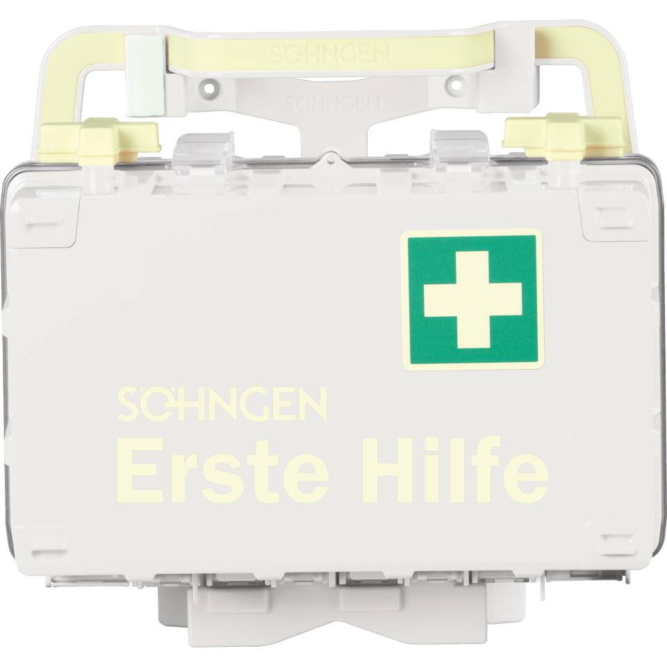 SÖHNGEN® Erste-Hilfe-Koffer DYNAMIC-GLOW S, DIN 13157, weiß, inkl. Wandhalterung