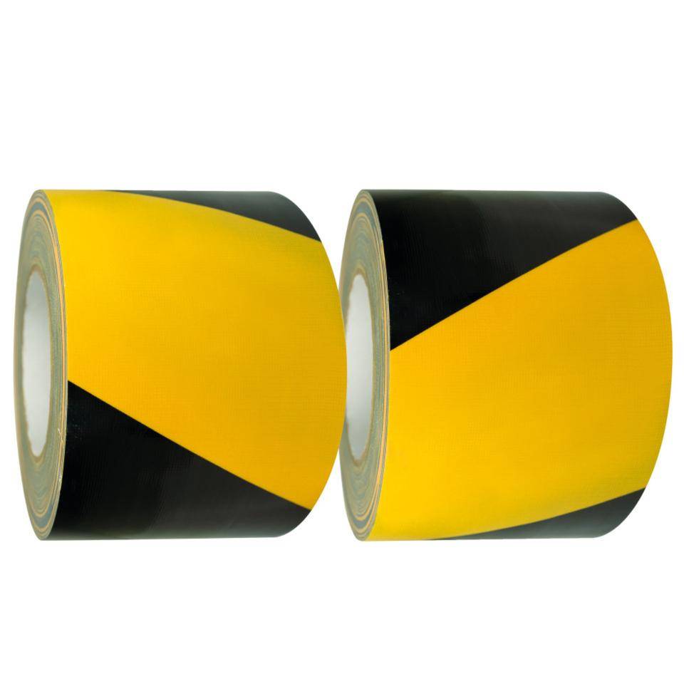 K.57 Warnmarkierungsband Set, rechts-/links weisend, gelb/schwarz, Gewebefolie, 100mm, 50m/Rolle, 2/VE