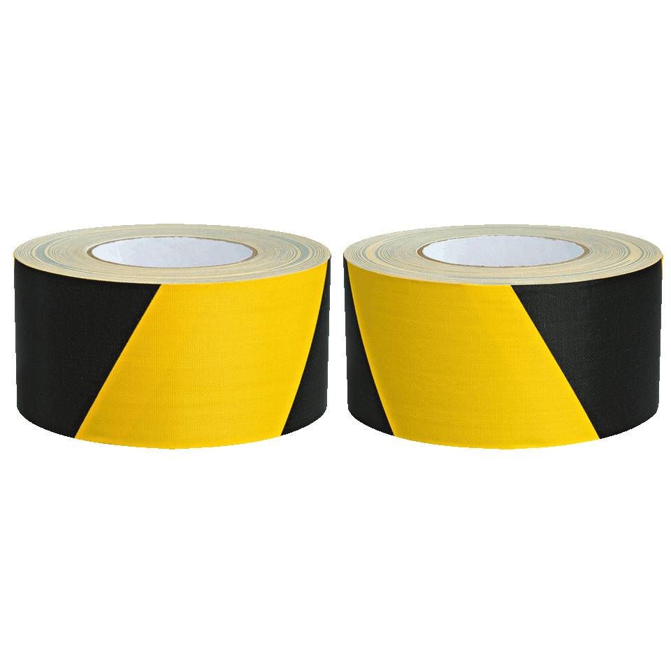 Warnmarkierungsband Set, rechts-/links weisend, gelb/schwarz, Gewebefolie, 50mm, 50m/Rolle, 2/VE