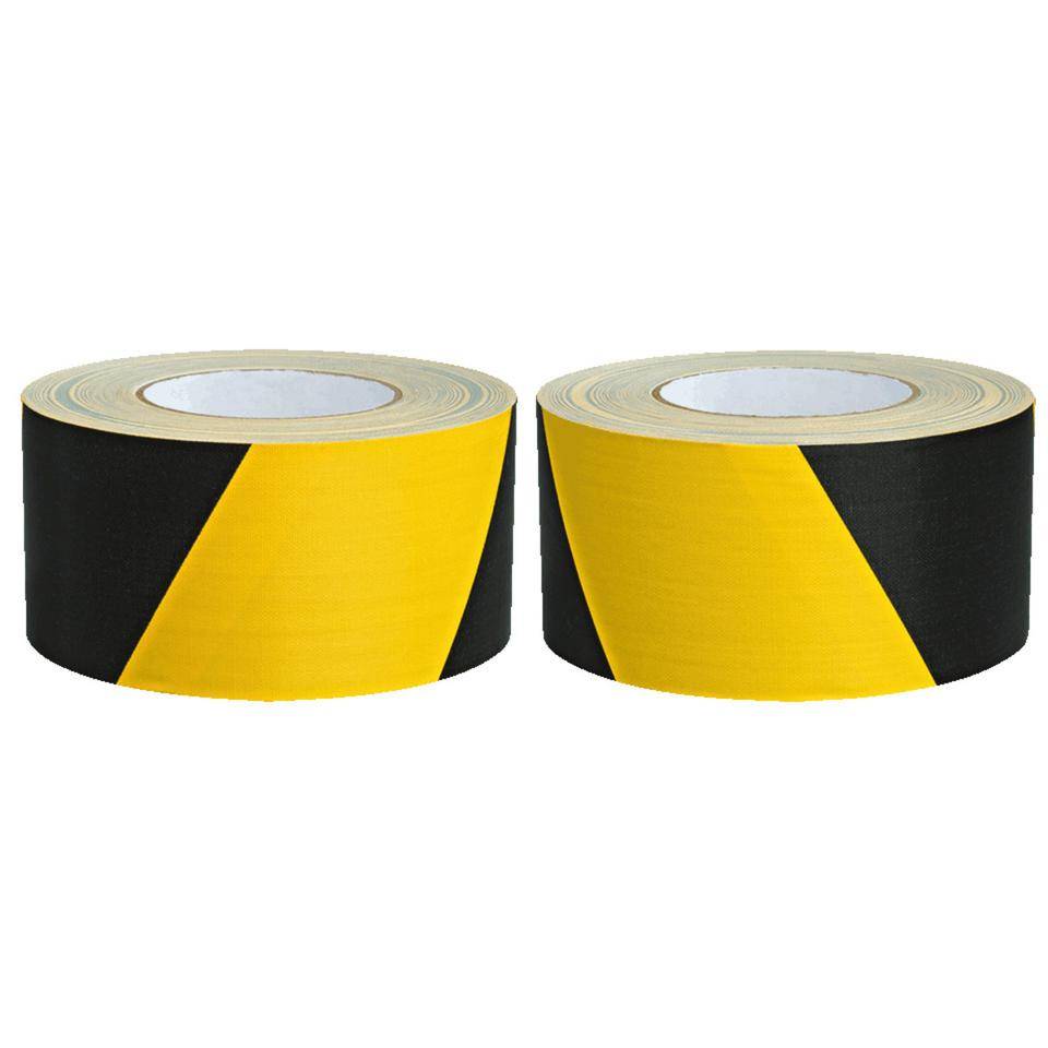 K.57 Warnmarkierungsband Set, rechts-/links weisend, gelb/schwarz, Gewebefolie, 50mm, 50m/Rolle, 2/VE