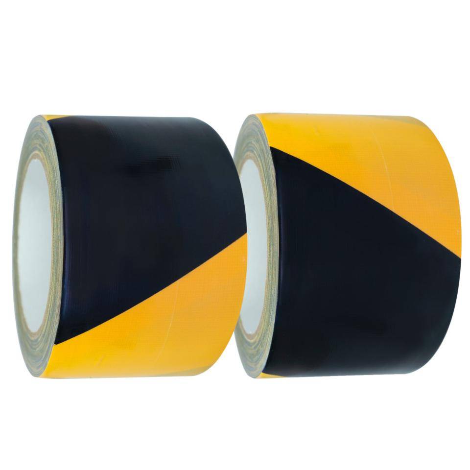 K.57 Warnmarkierungsband Set, rechts-/linksweisend, gelb/schwarz, Gewebefolie, 75mm, 25m, 2/VE