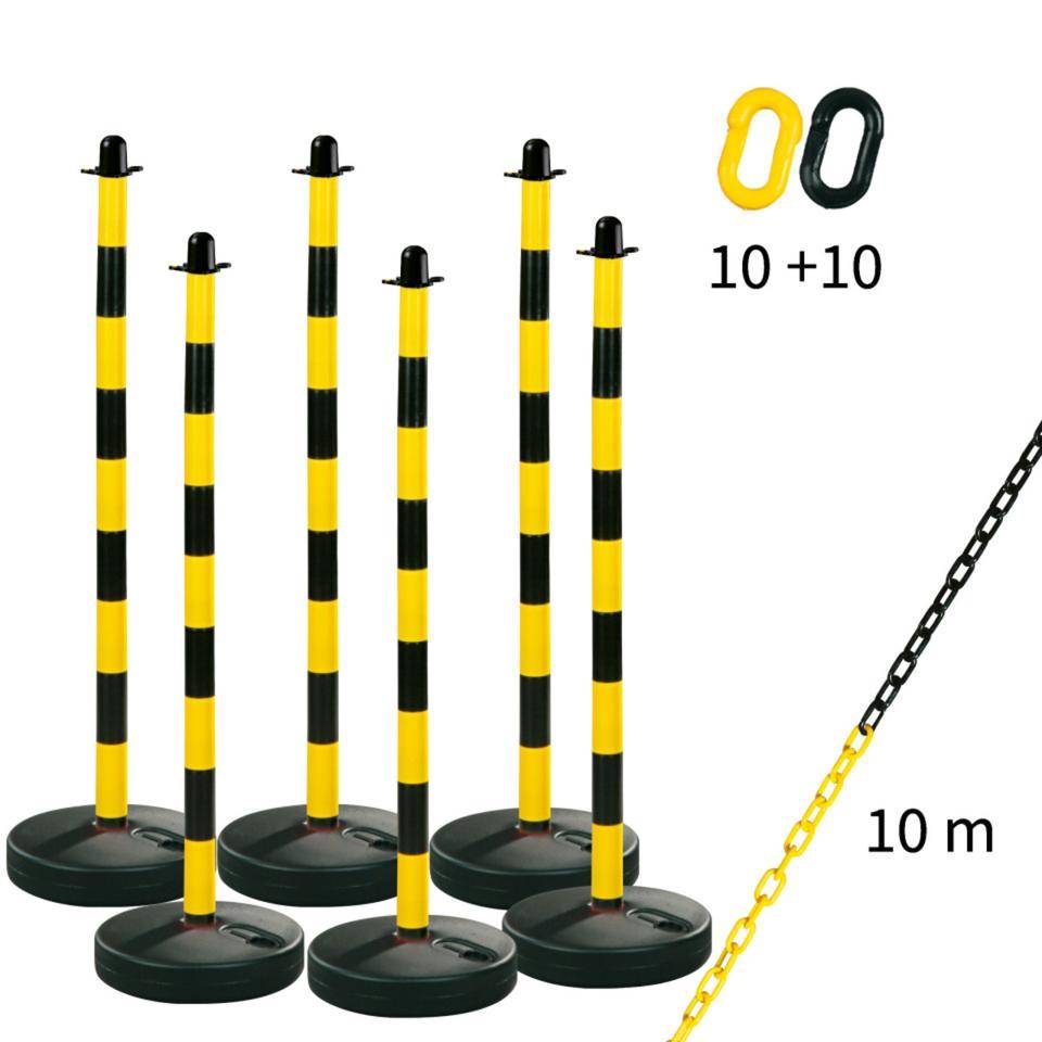 K.57 Kettenständer-Set Universal Maxi, 6-tlg., gelb/schwarz, Kunststoff, Höhe 1100mm