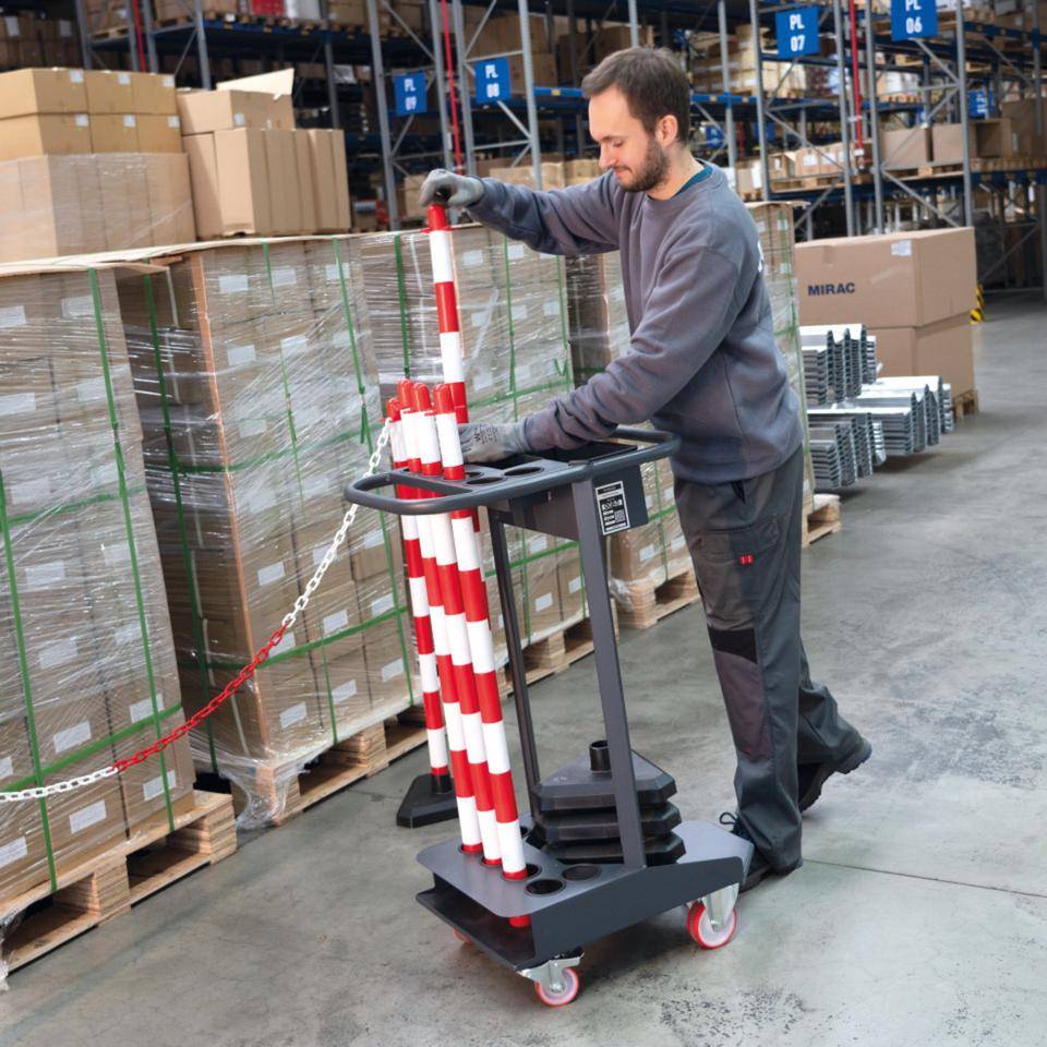 K.57 Transportwagen-Set mit Kettenständer Intern Maxi, rot/weiß und Caddie