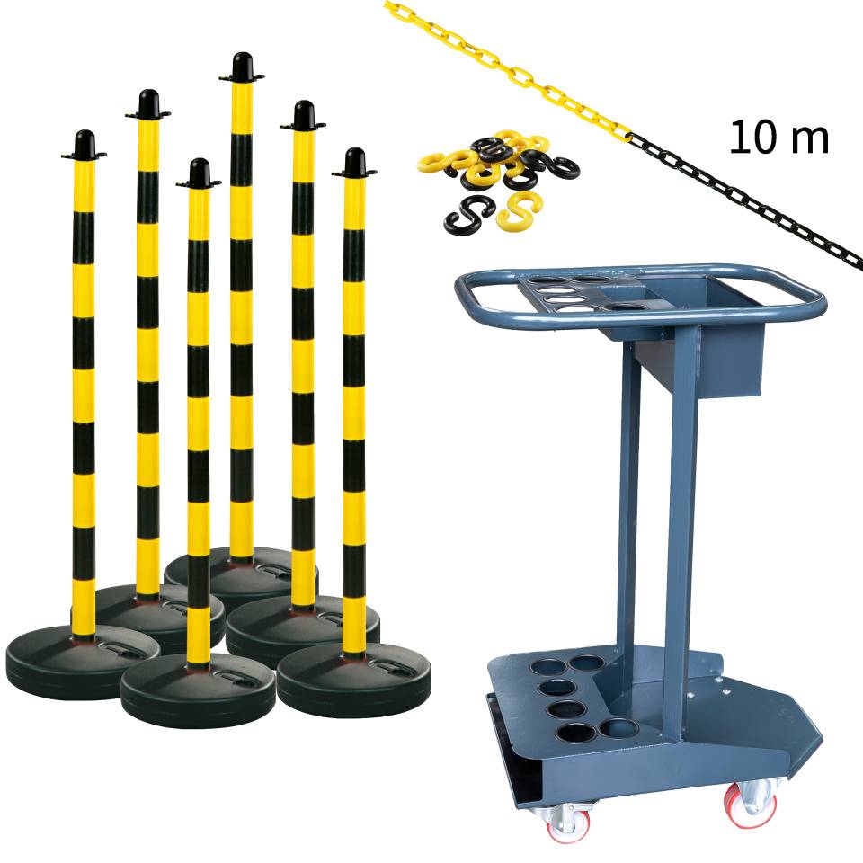 K.57 Transportwagen-Set mit Kettenständer Universal Maxi, gelb/schwarz und Caddie