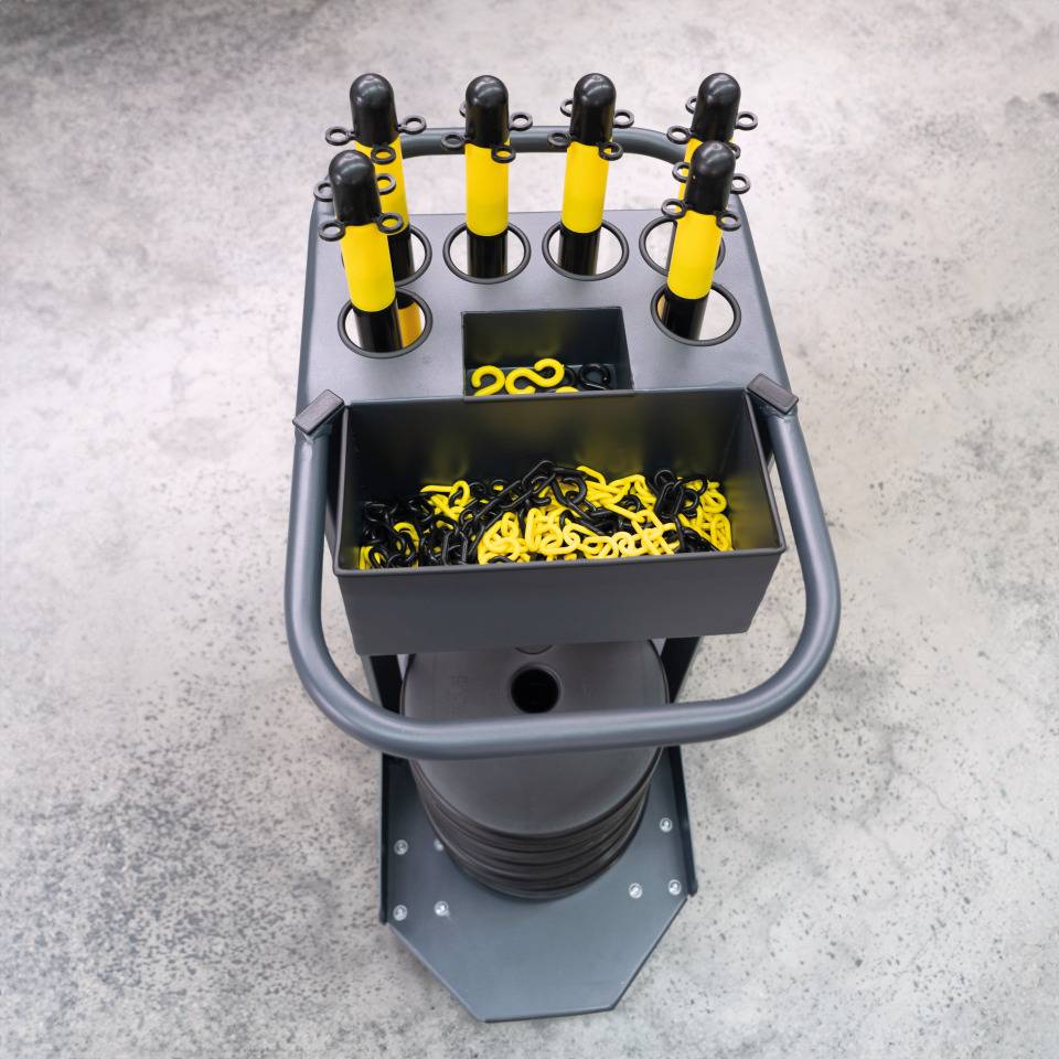 K.57 Transportwagen-Set mit Kettenständer Universal Maxi, gelb/schwarz und Caddie