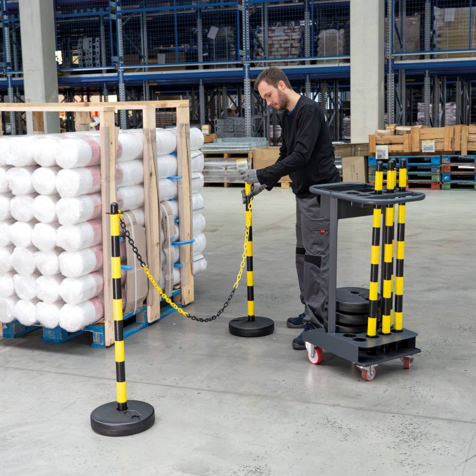 K.57 Transportwagen-Set mit Kettenständer Universal Maxi, gelb/schwarz und Caddie